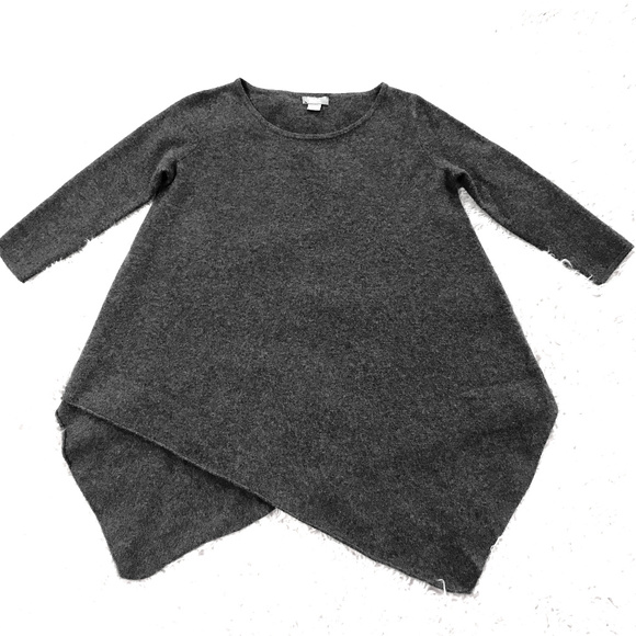 Neiman Marcus Asymmetric Cashmere Gray Sweater XS - Picture 3 of 8